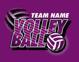 volleyball team design with ball outline and dots for school, college or league sports
