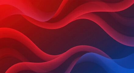 Obraz premium digital red blue wavy smooth abstract background banner