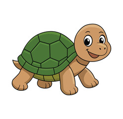 Turtle animal cartoons isolated flat vector illustration