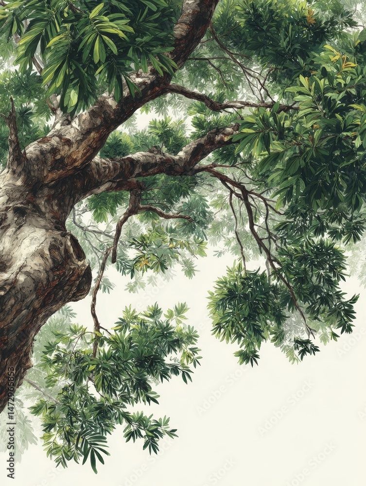 Poster a detailed image of an overhead view zooming into a central canopy structure in a realistic setting.