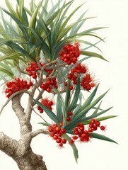 Zoomed-in view of vibrant leaves from the Dragon's Blood tree, showcasing unique textures and colors.