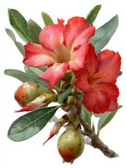 Zoomed-in image of desert rose fruits, showcasing the unique features of Adenium obesum from Socotra Island.