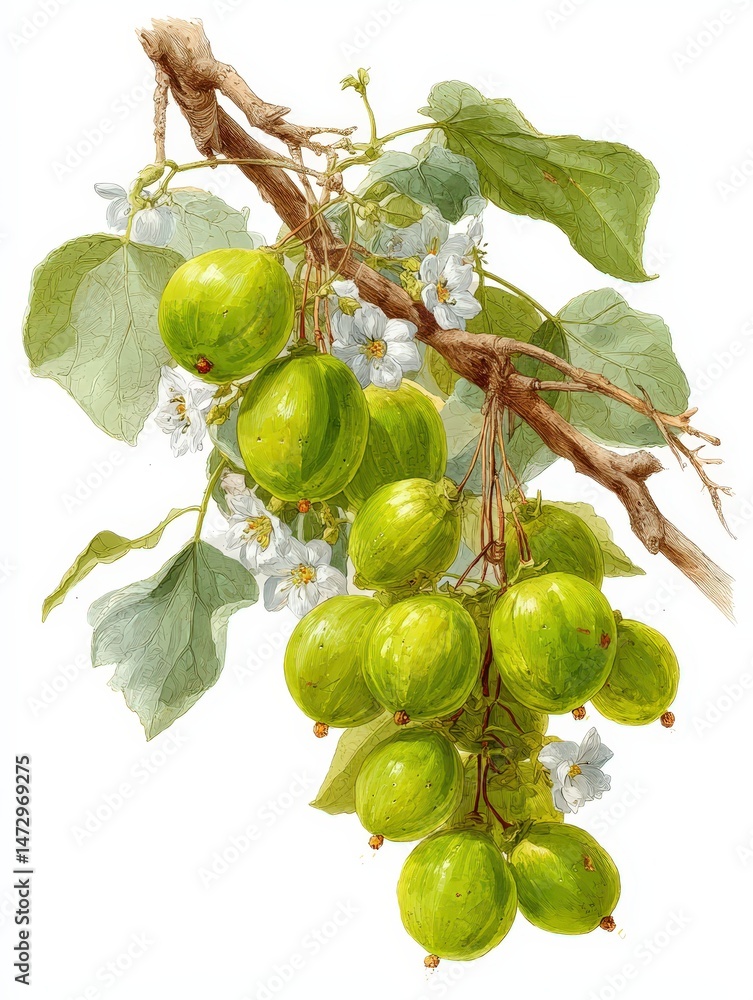 Poster isometric view image of dendrosicyos socotranus, also known as the cucumber tree, showcasing its uni