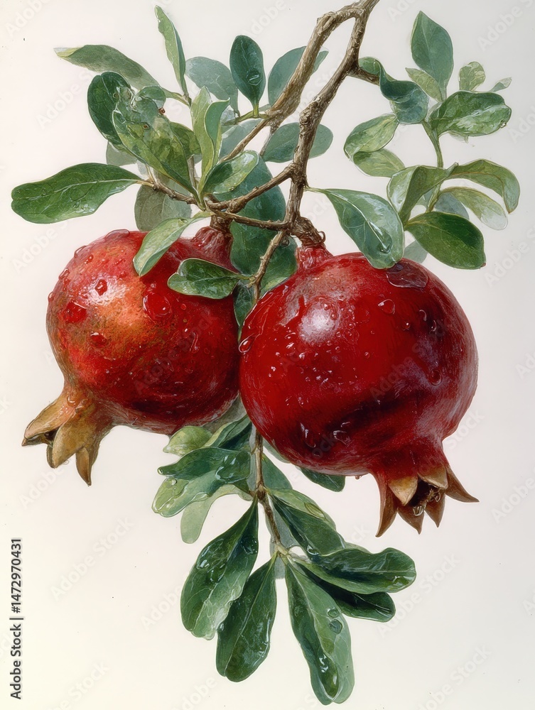 Poster environmental context of socotran pomegranate highlighting its unique features and characteristics i