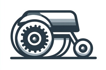 Agricultural Machinery Illustration Farm Equipment Icon Tractor Design Wheel Gear Graphic