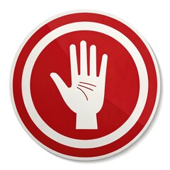 Obraz premium stop hand sign on white background