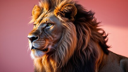 Naklejka premium Lion Portraits: Majestic East African Felidae