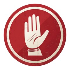 Obraz premium stop hand sign on white background