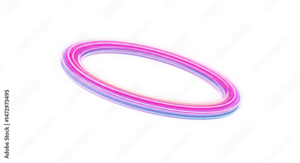 Poster a vibrant loop of light shimmers against a pristine white background creating a mesmerizing scene
