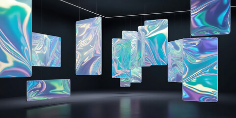 "Luminescent Flow: A Modern Gallery of Blue and Purple Light"


