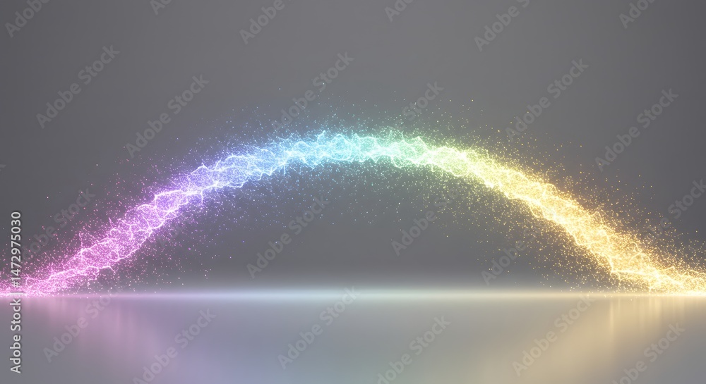 Poster a spectacular and radiant flow of light displayed in a stunning multicolored array