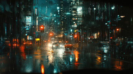 Fototapeta premium Blurred night city street view