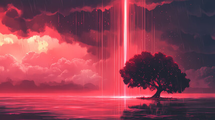 Red light background transparent. [Crimson Rain] | Dying Skies | fading red. Illustration