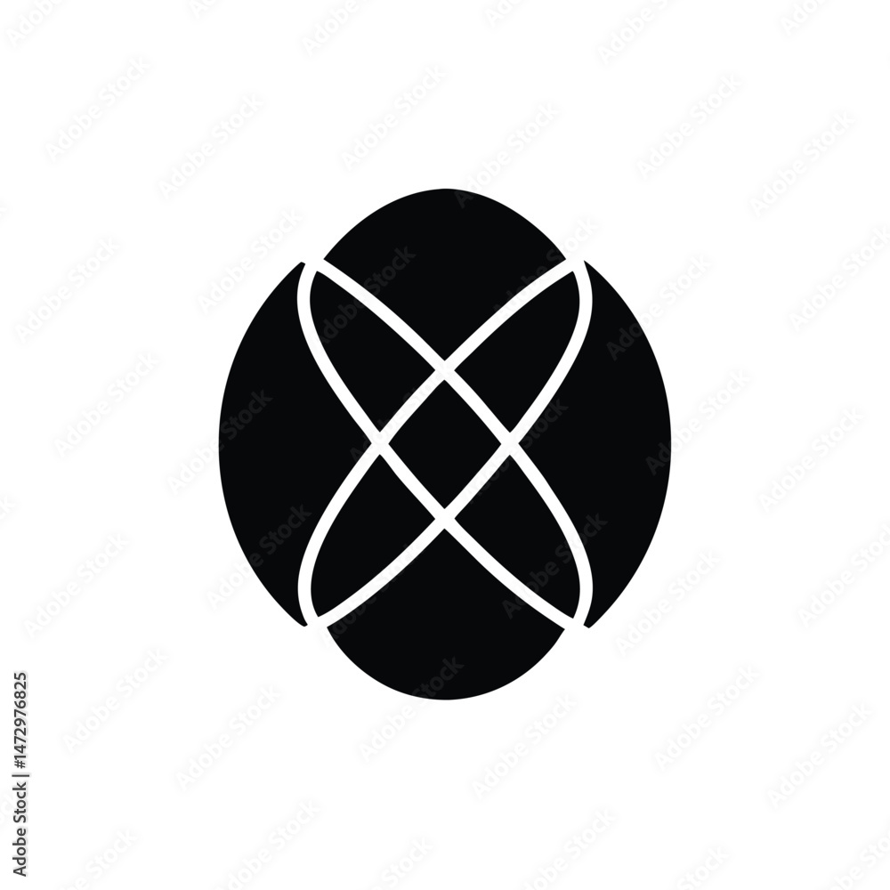 Aufkleber abstract geometric logo design featuring intersecting lines and circles in a minimalist monochrome a
