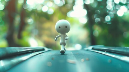 Stick Figure Exercising: A stick figure running on a treadmill, committed to staying fit and maintaining a healthy lifestyle through consistent exercise. 