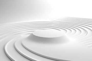 Fototapeta premium Abstract minimal modern white design background with curved lines and geometric pattern. Clean smooth surface, creative style for elegant presentation.