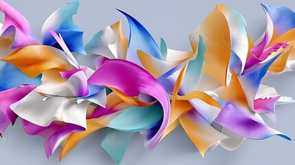 Fototapeta premium Abstract Colorful Waves of Fabric Flowing in Bright Tones and Textures