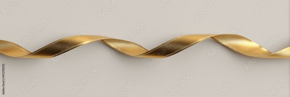 Poster elegant golden ribbon on a pale background creating a beautiful space for a custom message or design