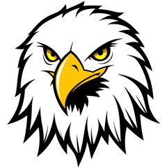 Fototapeta premium Majestic Eagle Emblem: A powerful depiction of a bald eagle's focused gaze, perfect for themes of freedom, strength, and national pride.