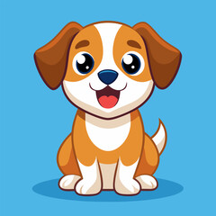 Obraz premium Joyful Puppy Portrait: A charming illustration of a cheerful puppy, radiating happiness with its adorable features and playful expression.