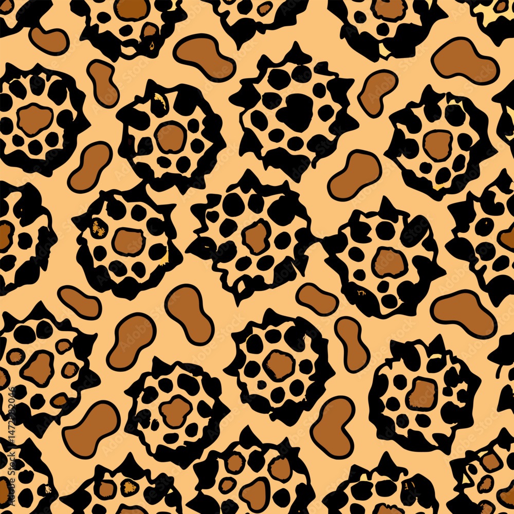 Poster unique animal print pattern: a captivating pattern design featuring intricate, stylized animal print