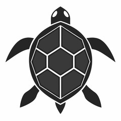Obraz premium Geometric Sea Turtle: This graphic showcases a turtle, rendered in a minimalist geometric style, Its sleek, stylized design evokes the essence of marine life, perfect for a variety of design needs.