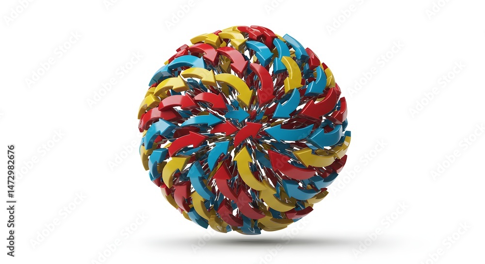 Poster abstract multi colored sphere object swirls and twirls design art presentation background wallpaper 