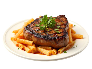 grilled meat on a white background