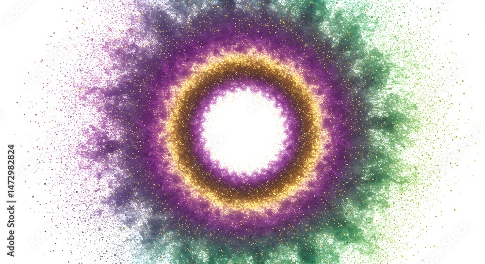 Poster abstract multicolored circular explosion with glowing core a captivating visual spectacle of colors