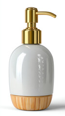 Obraz premium White ceramic soap dispenser with gold accents