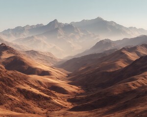 Naklejka premium Layered Desert Mountain Range Landscape