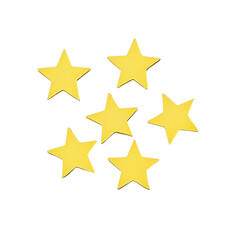 Obraz premium Scattered Golden Stars on Transparent Background - Rating, Award, Success Concept