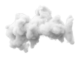 Isolated White Cloud Of Smoke Steam Or Vapor On A Transparent Background