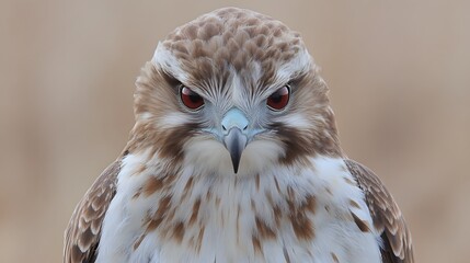 Obraz premium Majestic Hawk Closeup Portrait Fierce Bird of Prey Intense Gaze Wildlife Photography
