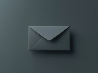 Dark gray envelope on a dark gray surface