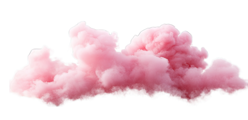 Pink Fluffy Cloud Isolated On Transparent Background