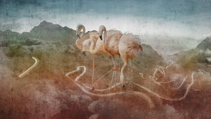 Wandering flamingos