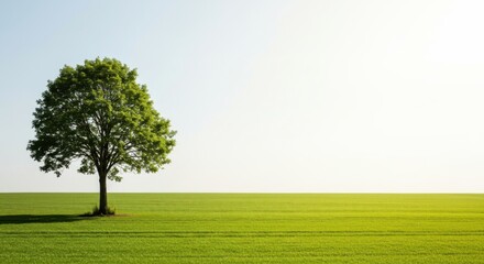 Fototapeta premium Lonely Tree in Field on a Sunny Day