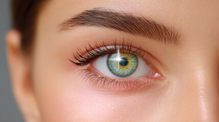 Obraz premium Closeup image of human eye with contact lenses