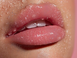 Glossy lip balm with clear wet finish, fresh skin and glow  