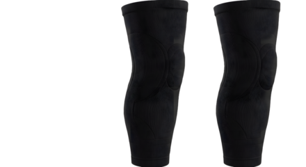 A pair of black knee sleeves displayed against a plain background, ideal for sports and fitness enthusiasts
