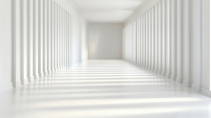 Fototapeta premium White Hallway with Columns