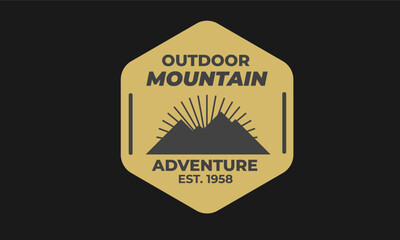 Adventure Mountain Badge for Outdoor Branding

