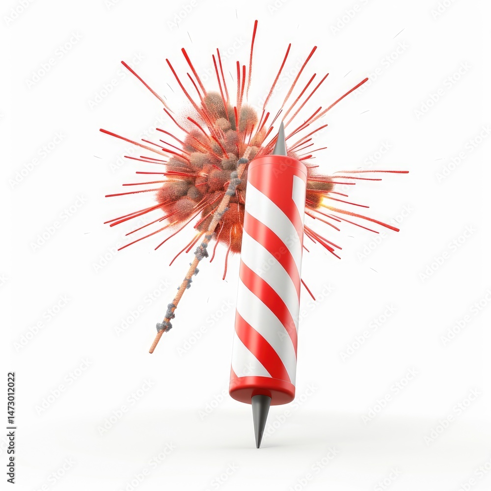 Poster exploding firework, a vibrant display of festive pyrotechnics.