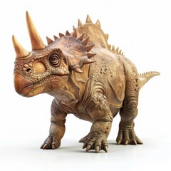 A digitally rendered illustration of a ceratopsian dinosaur.