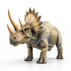 Fototapeta premium A three-horned dinosaur, realistically portrayed.
