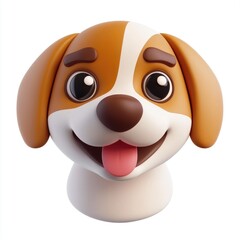 3D rendering of a cheerful puppy head.