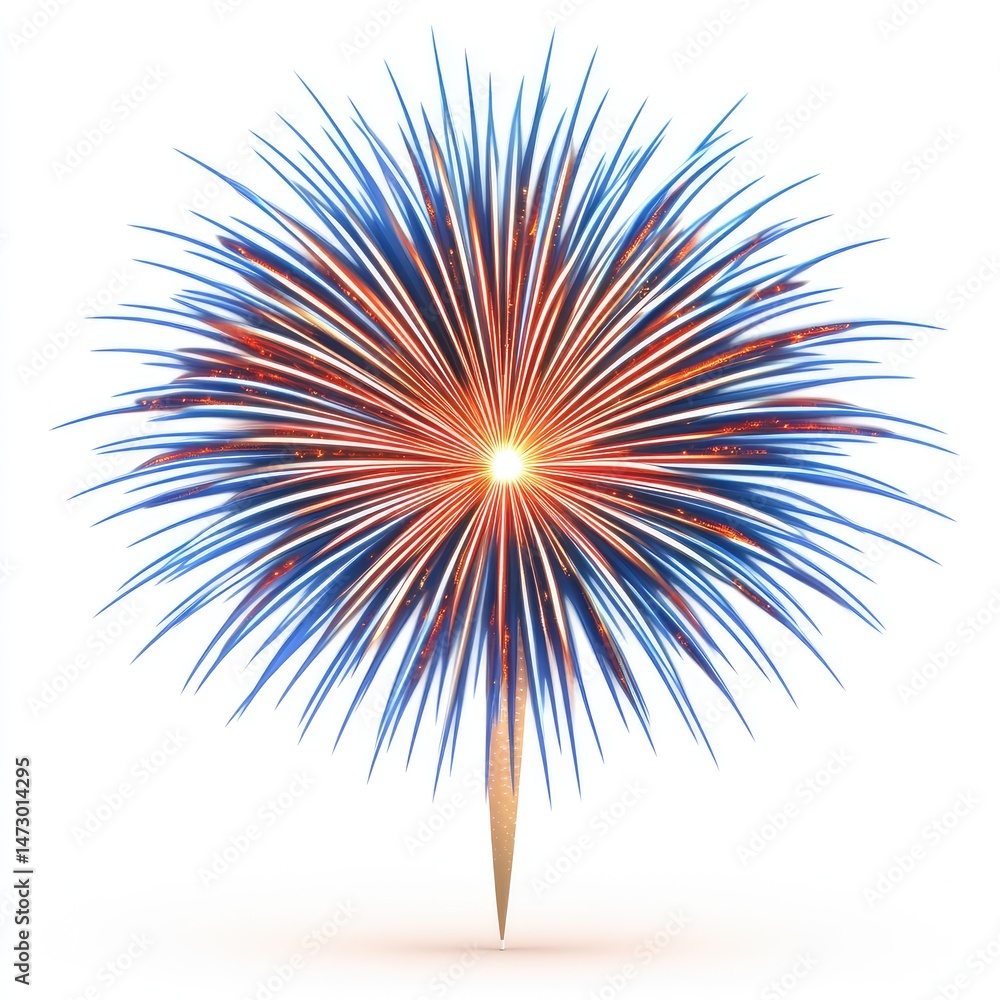 Poster vibrant fireworks display explodes in a circular pattern.