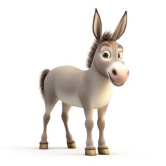 Animated cartoon donkey in a cheerful pose.