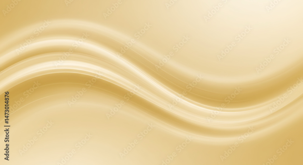 Poster abstract background with a fluid, wavy design in soft golden hues. evokes a sense of motion and smoo